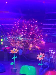 The sitting area at Area15 in Las Vegas, Nevada